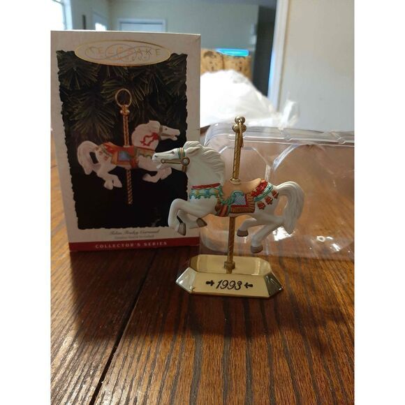 1993 Hallmark Keepsake Tobin Fraley Carousel Horse Ornament with Display… - Picture 1 of 5